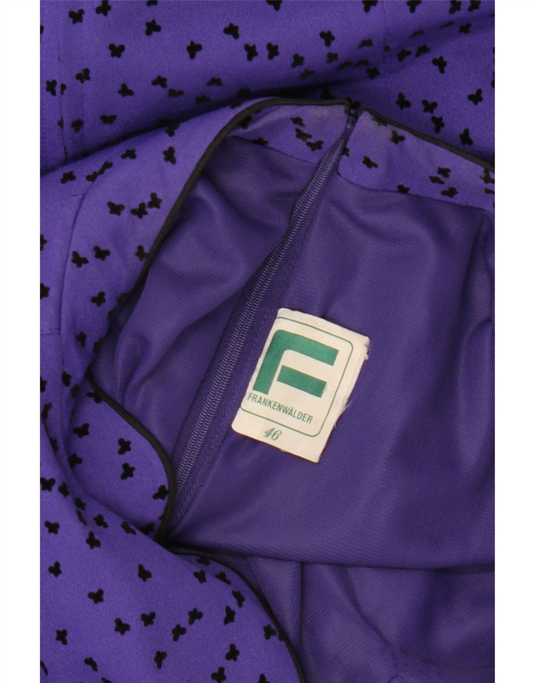 FRANKENWALDER Abito da donna a manica lunga a trapezio EU 46 XL Viola maculato