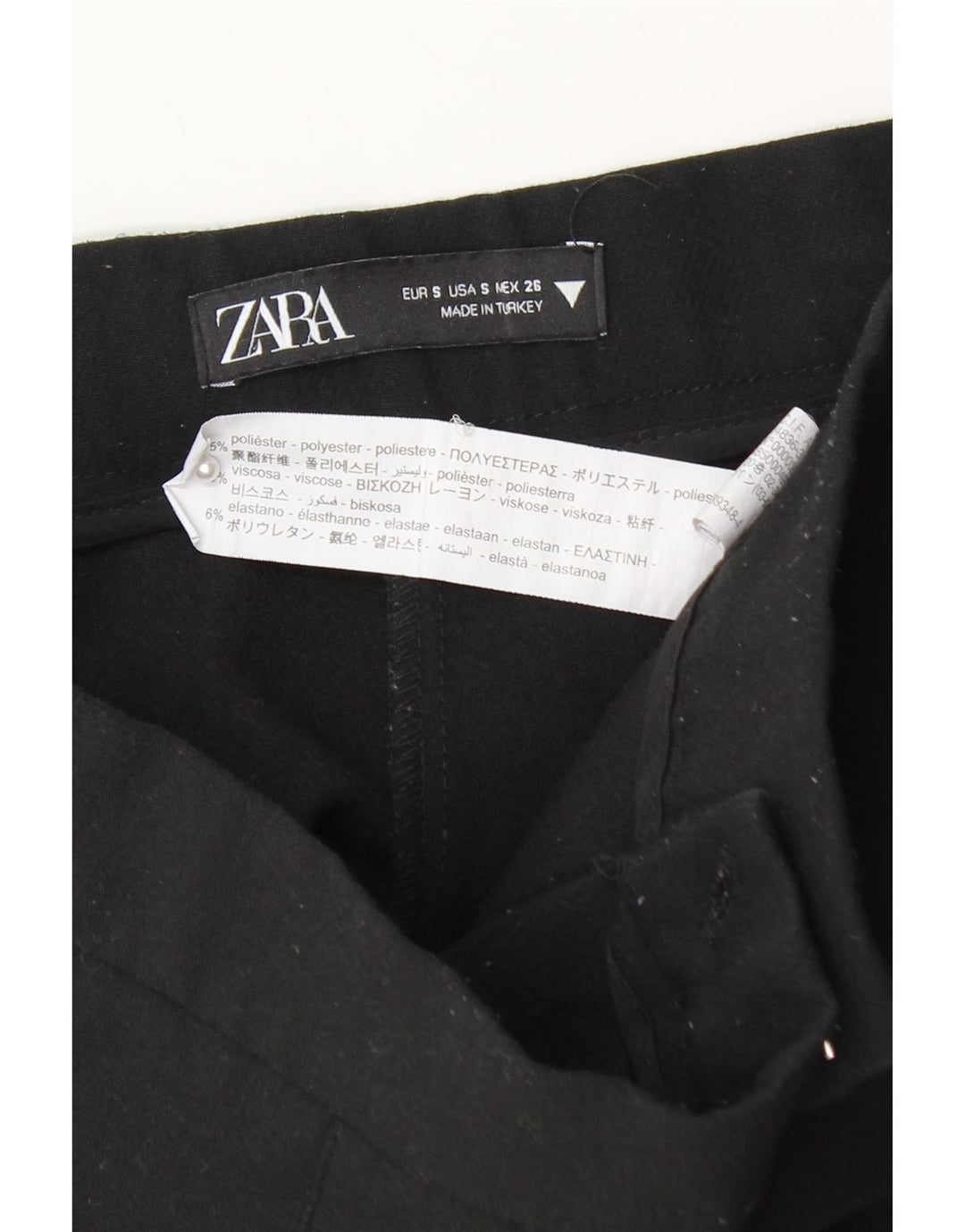 Gonna corta da donna Zara UK 8 piccola in poliestere nero