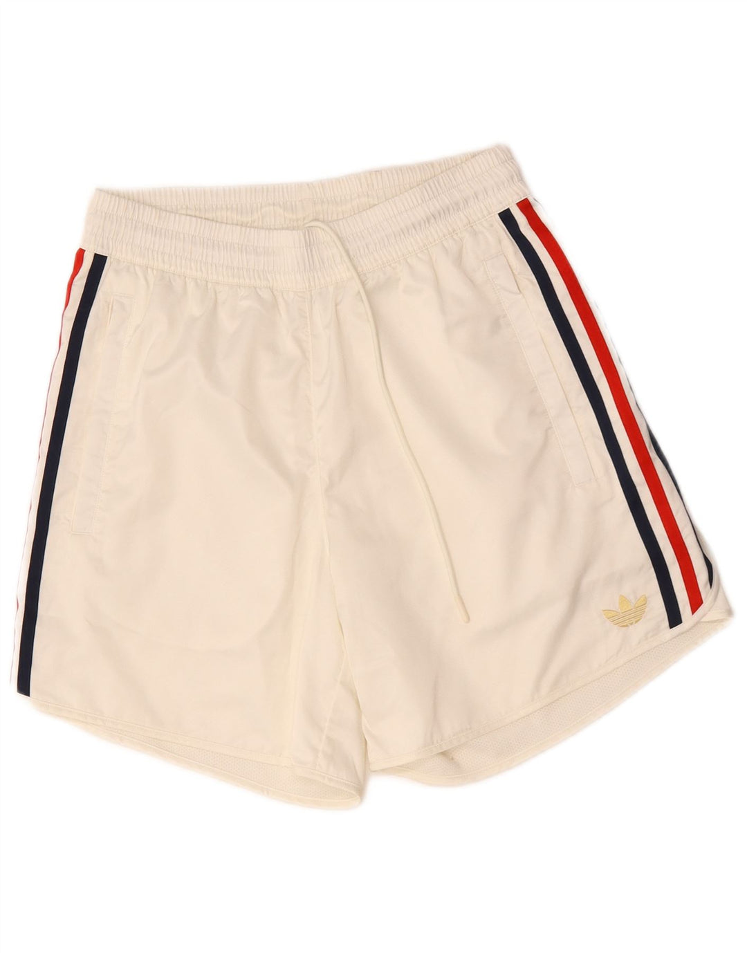 Pantaloncini sportivi Adidas da uomo piccoli in poliestere bianco