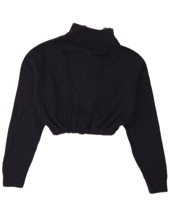 Maglione da donna Marks & Spencer con collo corto e zip, UK 14, blu navy medio