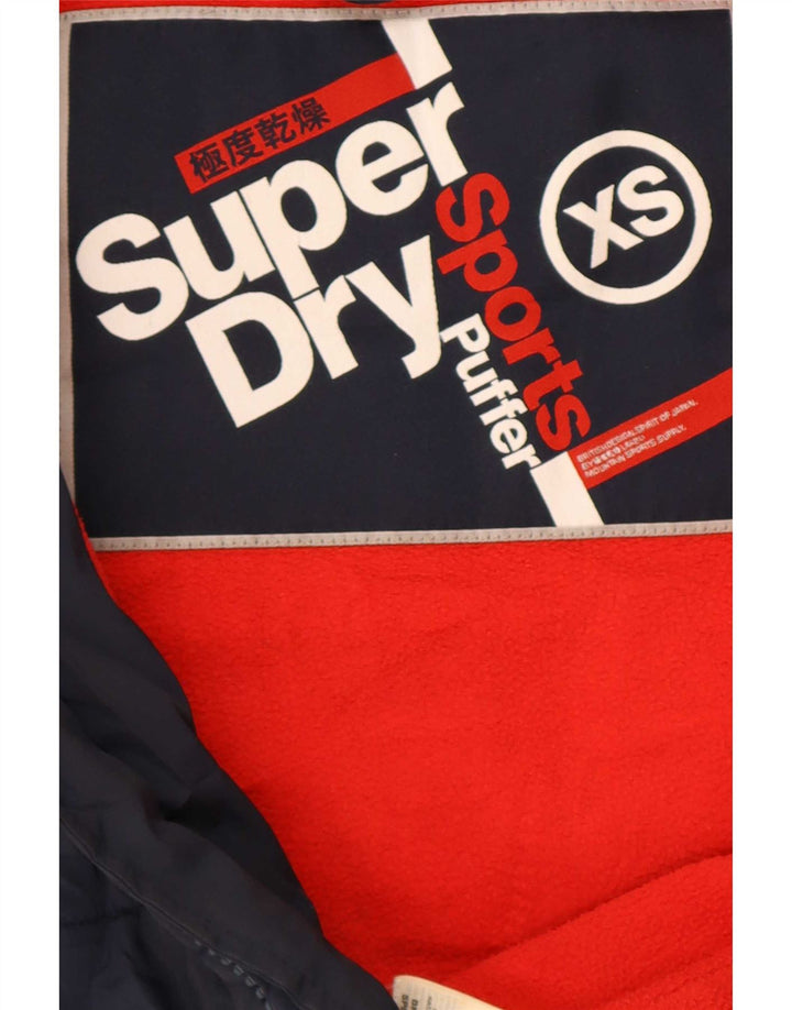 Giacca imbottita con cappuccio da donna Superdry UK 6 XS poliestere blu navy