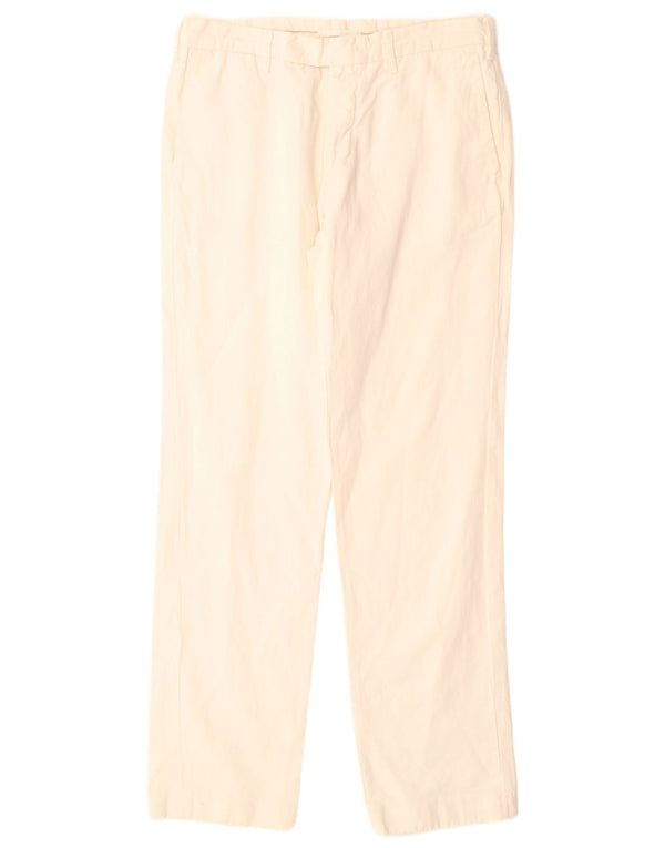 MASSIMO DUTTI Pantaloni da abito dritti da uomo EU 42 Large W32 L32 Bianco sporco