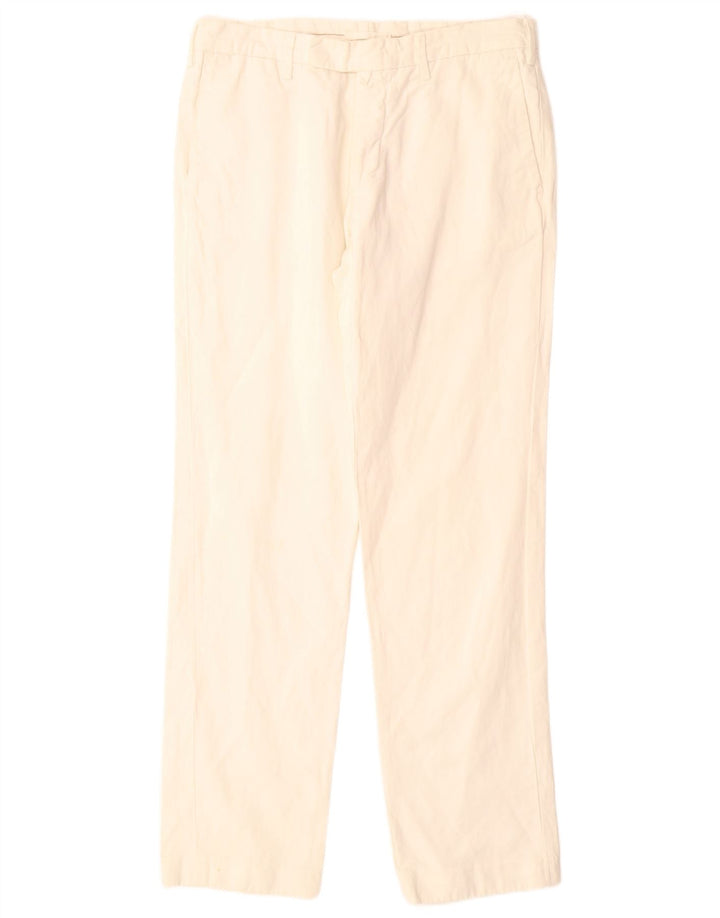 MASSIMO DUTTI Pantaloni da abito dritti da uomo EU 42 Large W32 L32 Bianco sporco