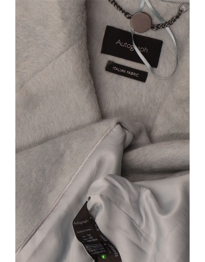 Cappotto autografo da donna Marks & Spencer UK 14 grande poliestere blu