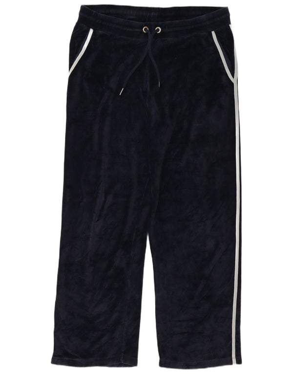 Pantaloni da tuta in velluto da uomo Emporio Armani a righe grandi blu navy