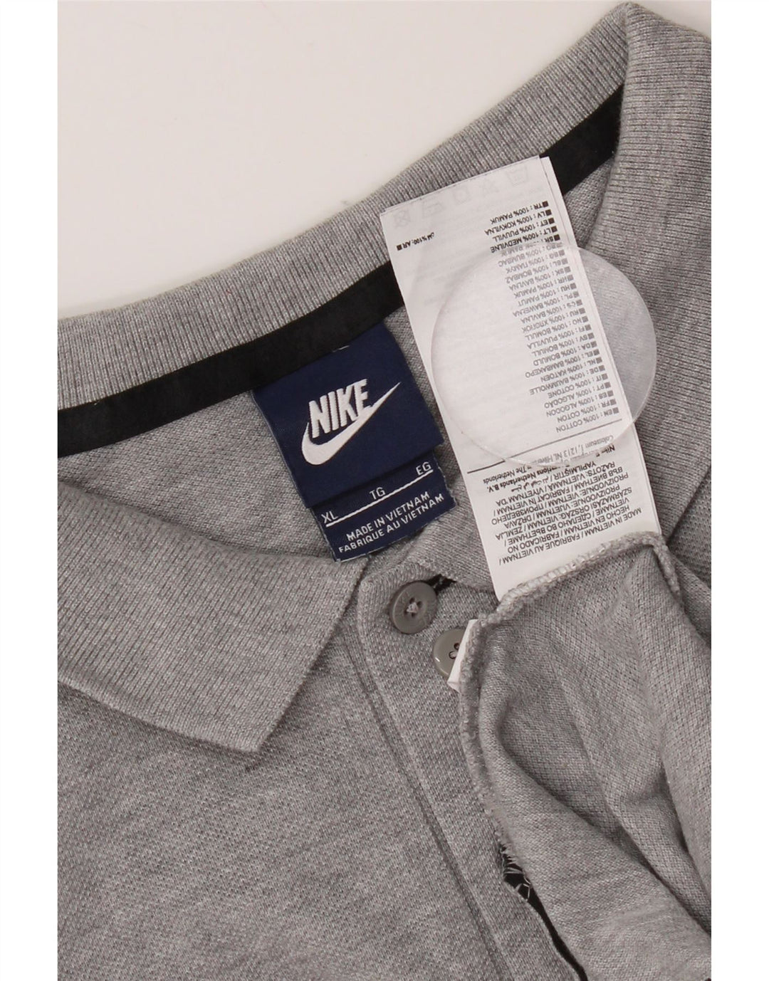 Polo Nike da uomo XL in cotone chiazzato grigio