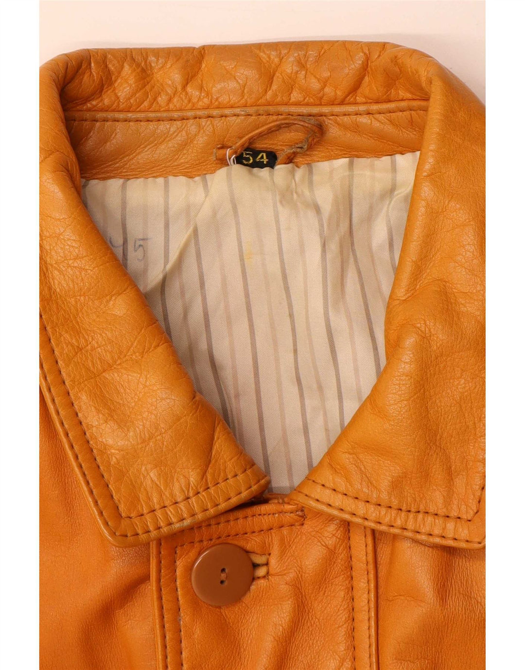 Giacca in pelle vintage da uomo IT 54 2XL Pelle marrone