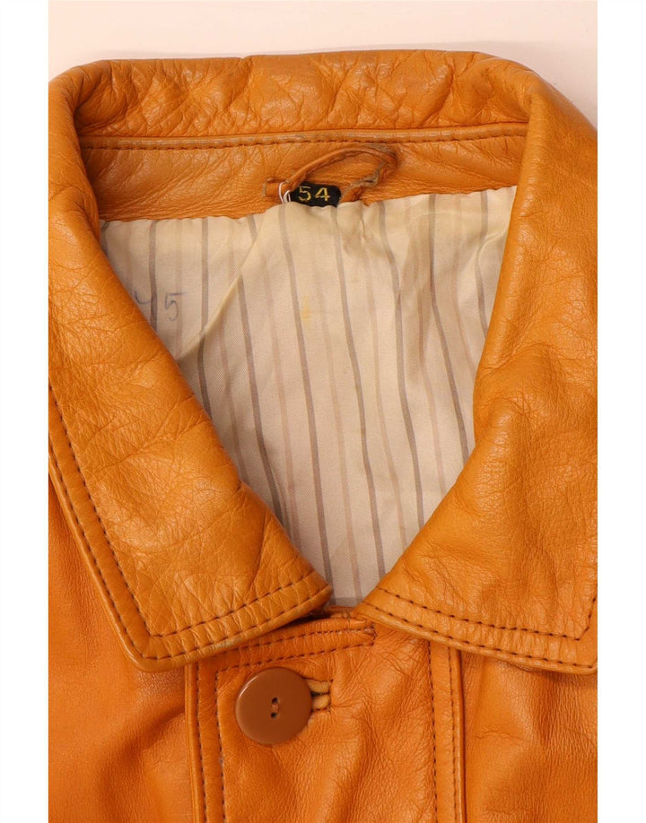 Giacca in pelle vintage da uomo IT 54 2XL Pelle marrone