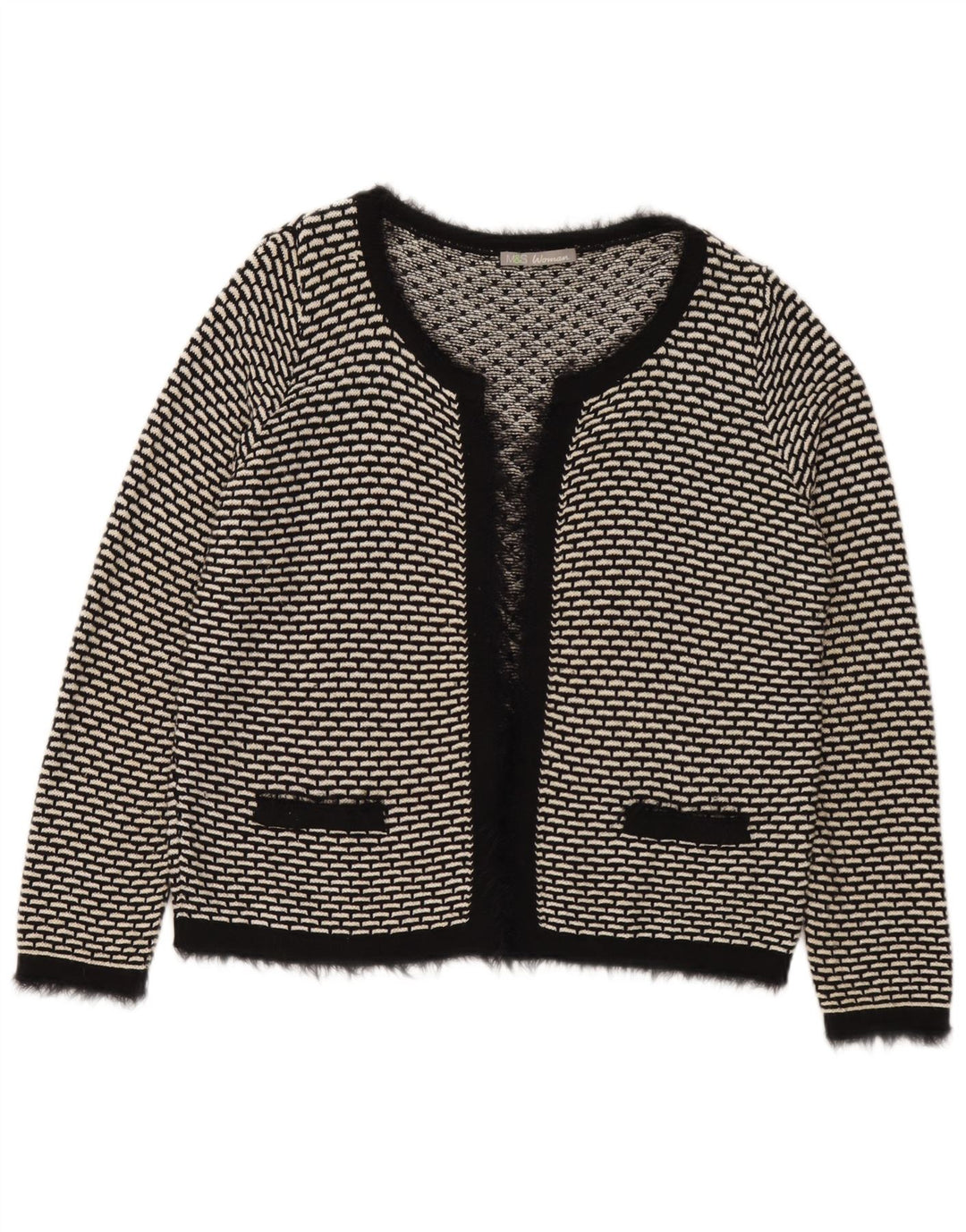 Maglione cardigan oversize da donna Marks & Spencer UK 16 grande nero