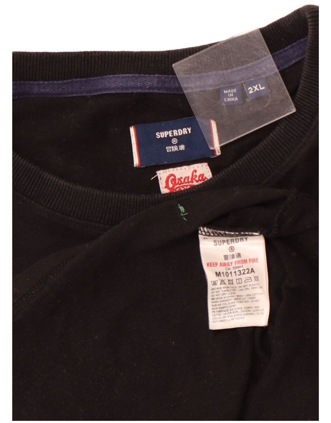 T-shirt grafica da uomo SUPERDRY Top 2XL cotone nero