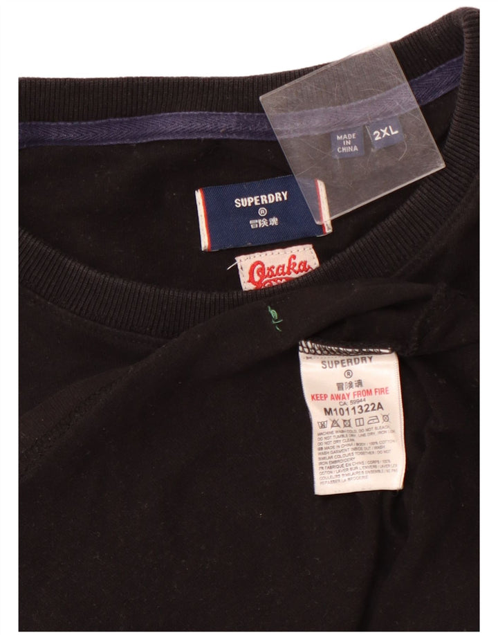 T-shirt grafica da uomo SUPERDRY Top 2XL cotone nero