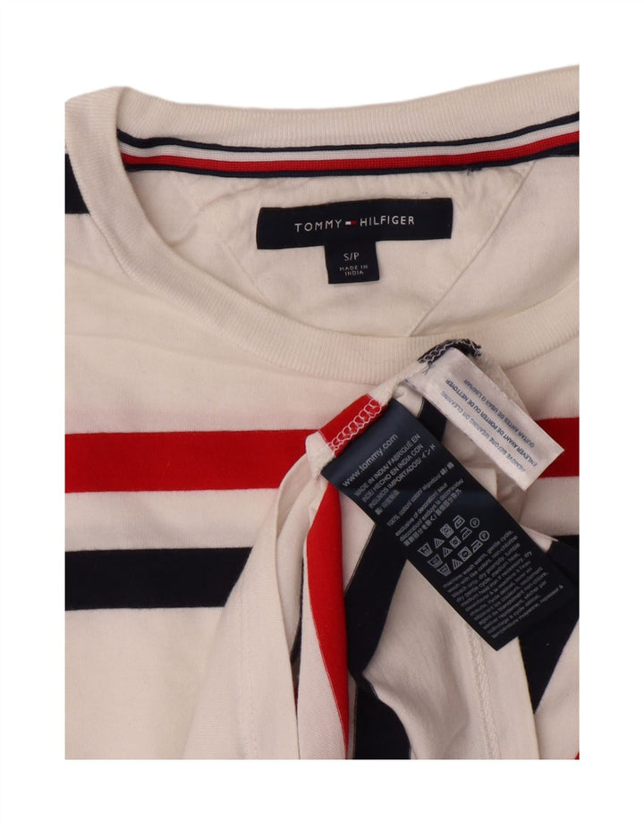 TOMMY HILFIGER Mens Top Long Sleeve Small White Striped Cotton Vintage Tommy Hilfiger and Second-Hand Tommy Hilfiger from Messina Hembry 