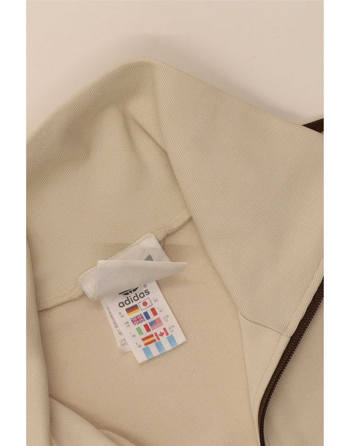 Giacca da ginnastica da donna Adidas UK 14 cotone beige medio