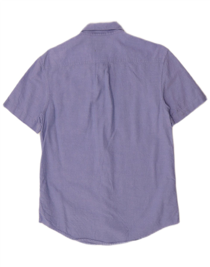 Camicia a maniche corte da uomo Penguin piccola in cotone blu