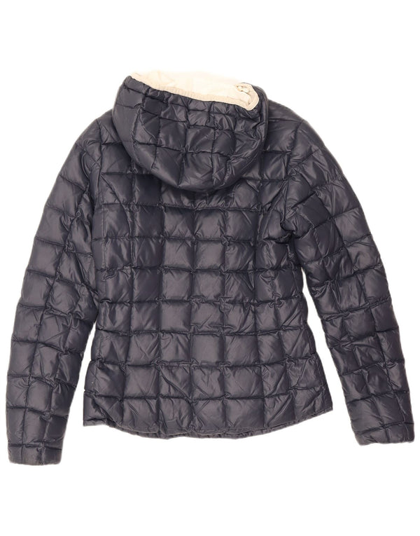 Piumino K-Way Bambina con Cappuccio 7-8 Anni Blu Navy