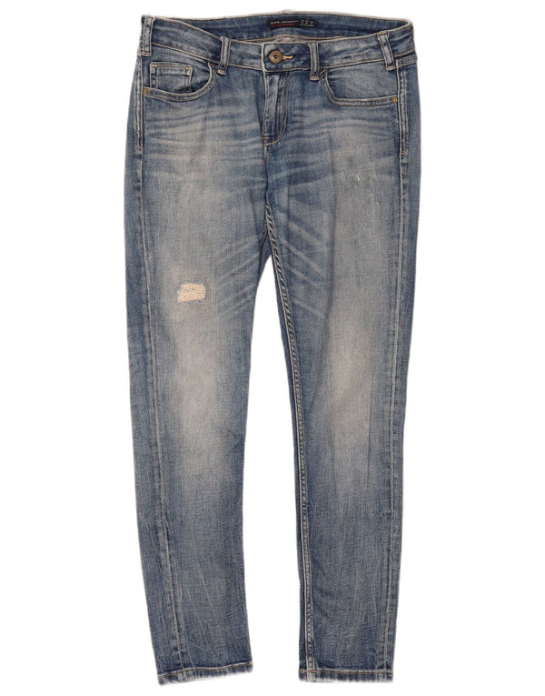 Jeans skinny effetto invecchiato Zara da donna EU 38 Small W28 L28 Blu