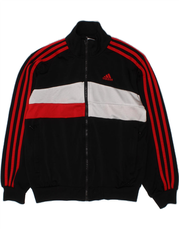 ADIDAS Boys Tracksuit Top Jacket 9-10 Years Black Colourblock Polyester Vintage Adidas and Second-Hand Adidas from Messina Hembry 