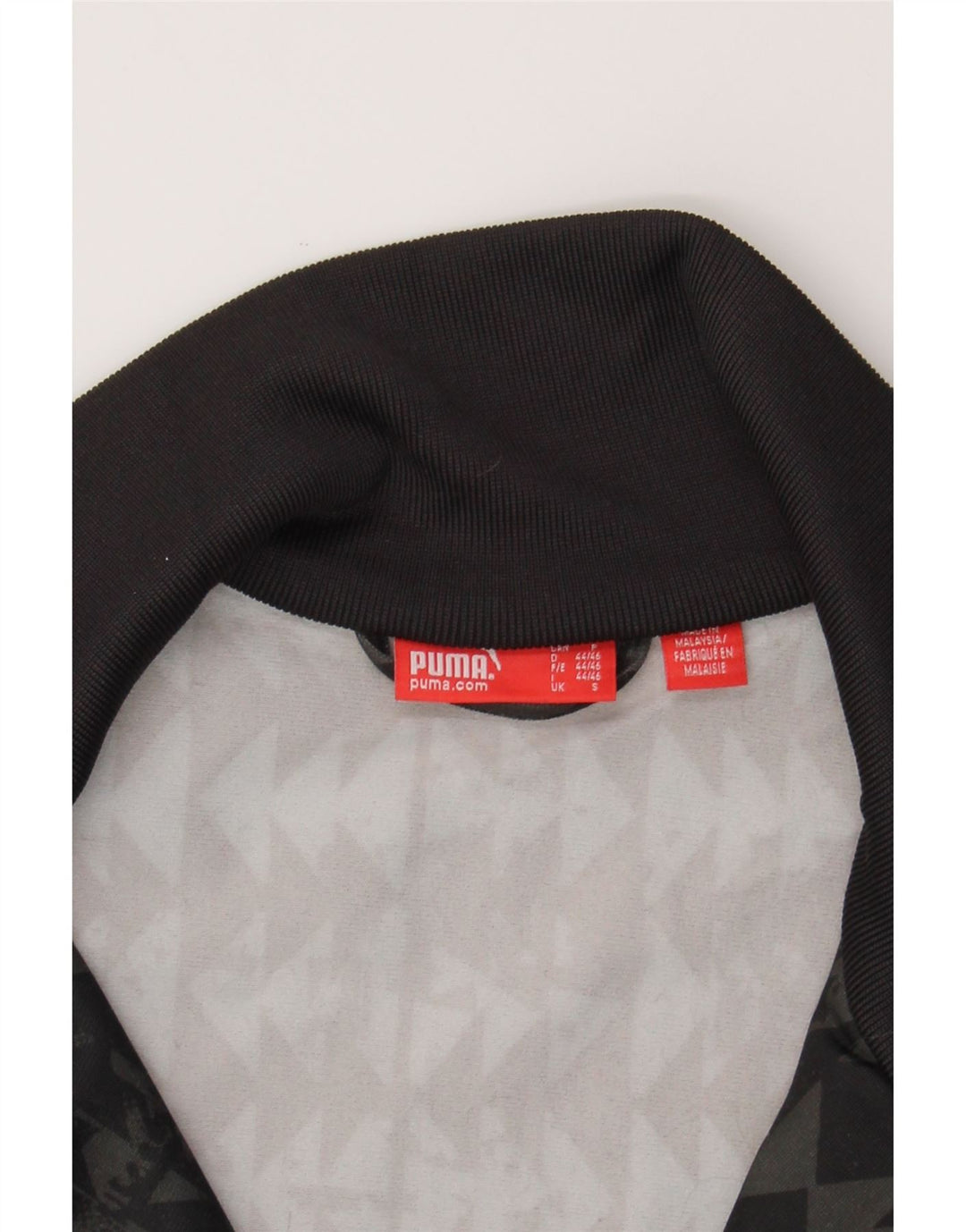 PUMA Mens Tracksuit Top Jacket Small Grey Geometric Vintage Puma and Second-Hand Puma from Messina Hembry 