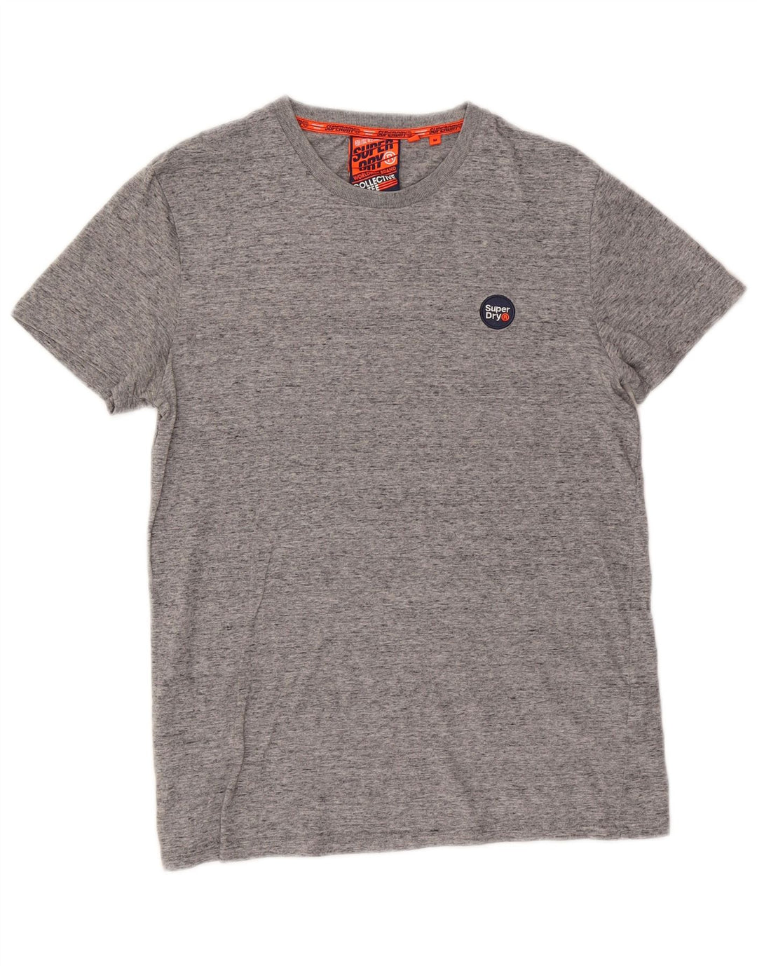 T-shirt da uomo Superdry Top in cotone chiazzato grigio medio