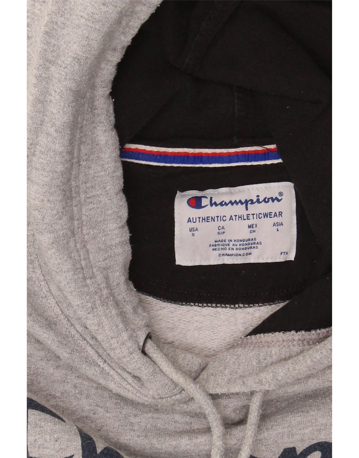 CHAMPION Mens Graphic Hoodie Jumper Small Grey Cotton Vintage Champion and Second-Hand Champion from Messina Hembry 