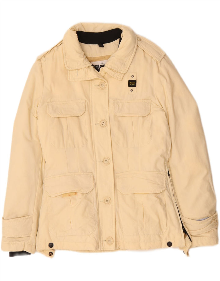 Giacca militare oversize da donna Blauer UK 10 piccola Beige