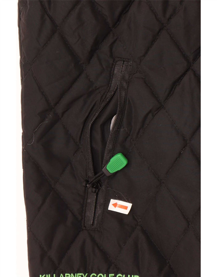Gilet trapuntato da donna Lyle & Scott UK 14 grande poliestere nero