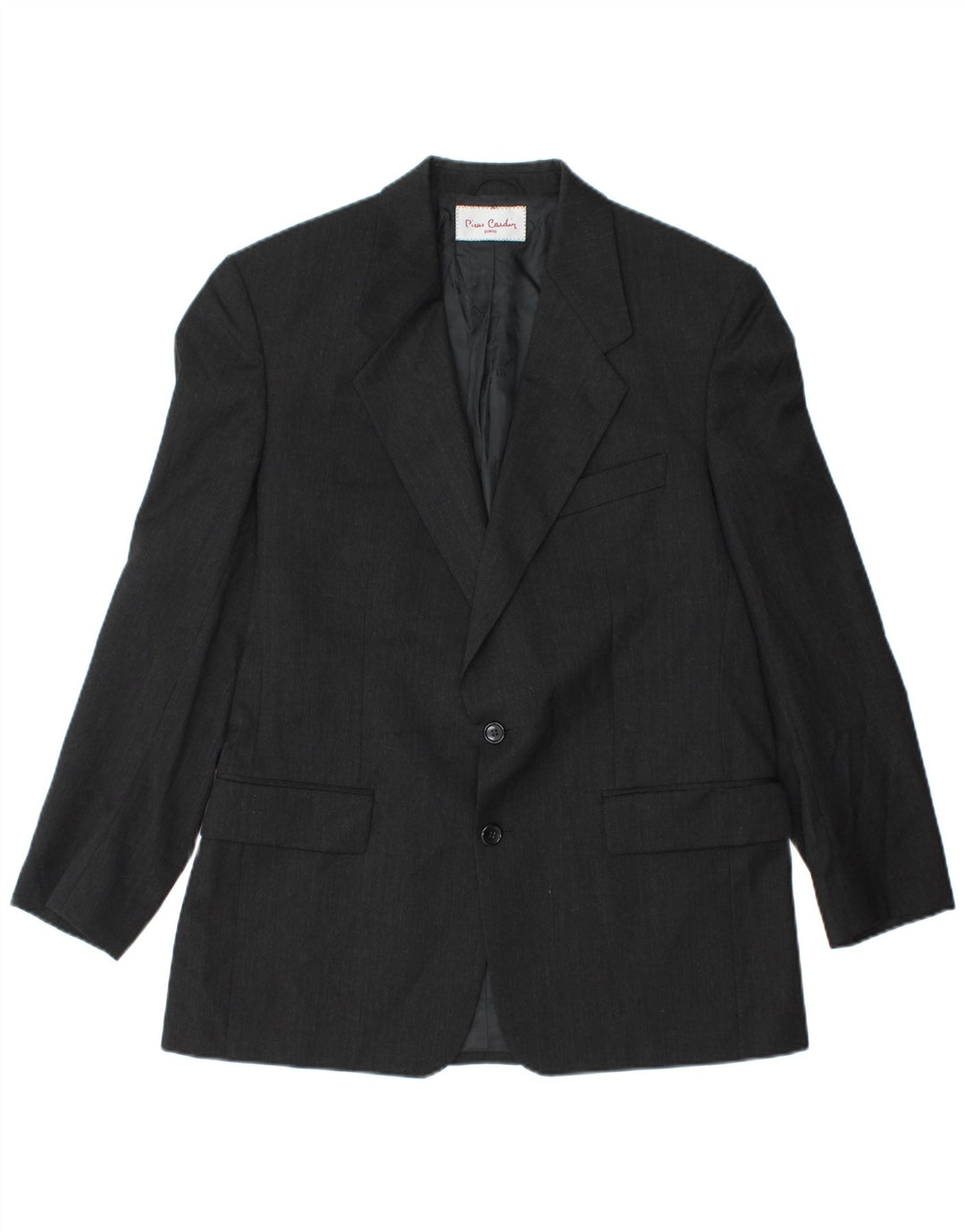 Giacca blazer da uomo a 2 bottoni Pierre Cardin UK 38 lana vergine nera media