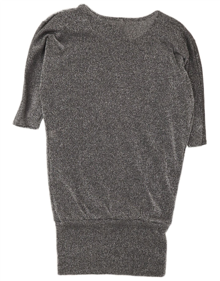 Abito vintage in maglione a pipistrello da donna UK 16 grande grigio