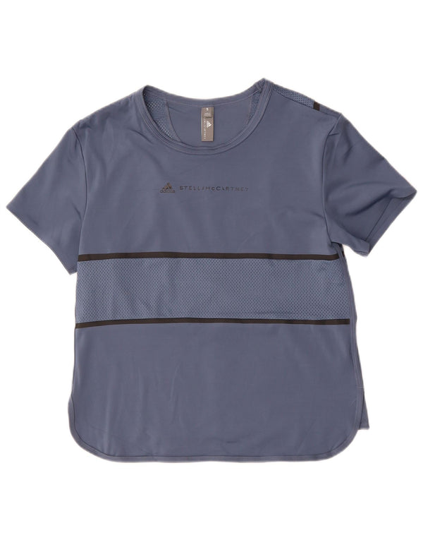 Adidas Stella McCartney Graphic T-shirt da donna Top UK 10 Small Blue Striped