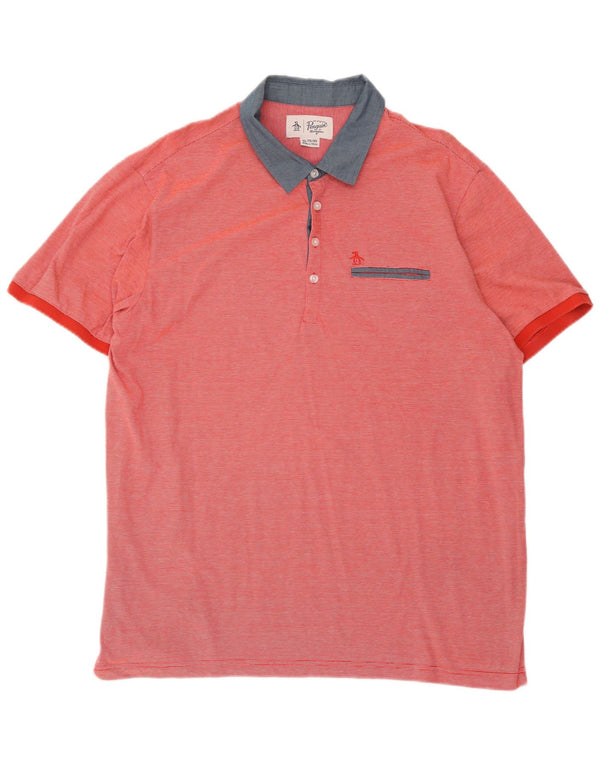 Polo da uomo Penguin XL rossa gessata
