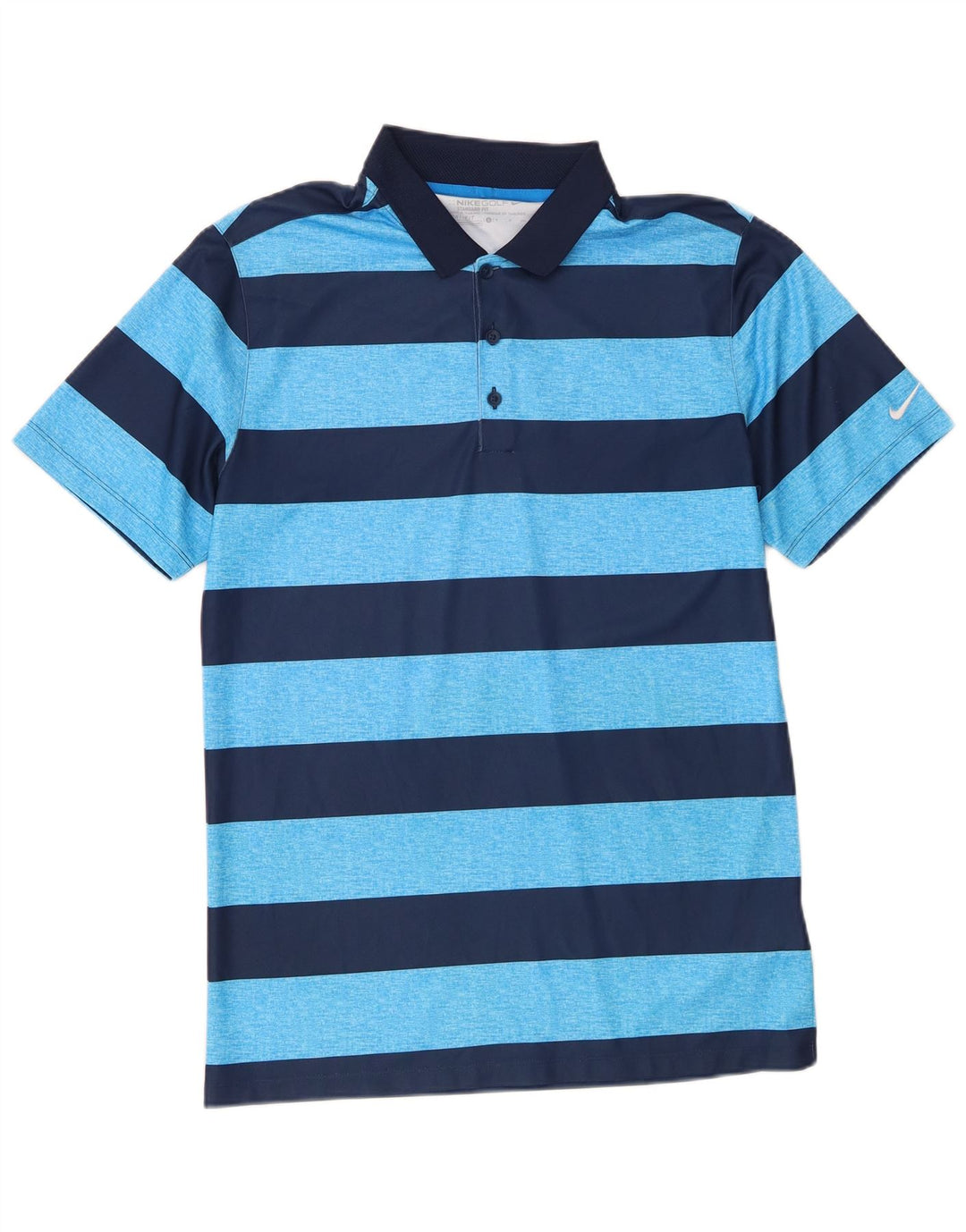 Polo Nike da uomo Dri Fit Standard piccola in poliestere a righe blu