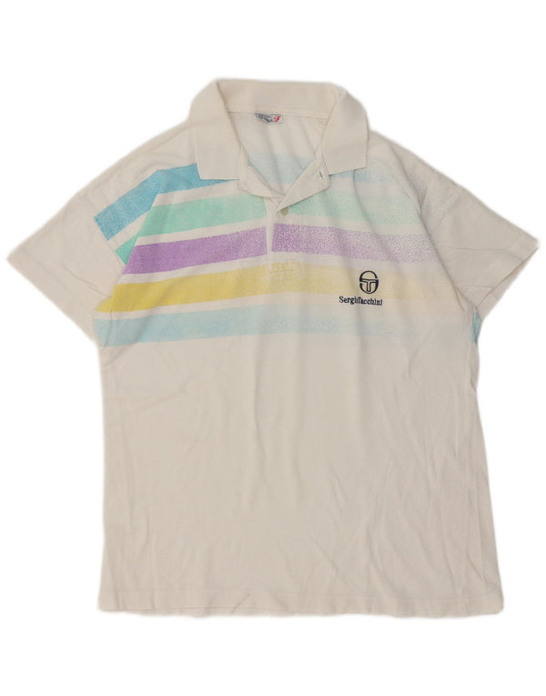 Polo da uomo Sergio Tacchini a righe bianche medie