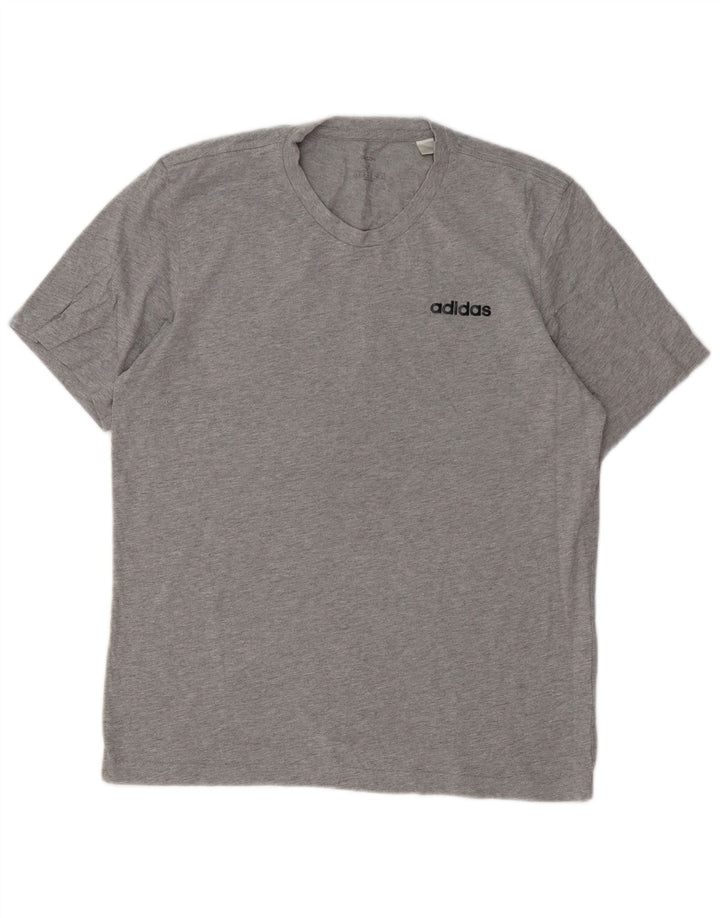 T-shirt da uomo ADIDAS Top in cotone mélange grigio medio