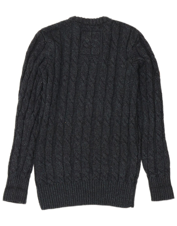 Maglione maglione girocollo da uomo Superdry piccolo in acrilico blu navy