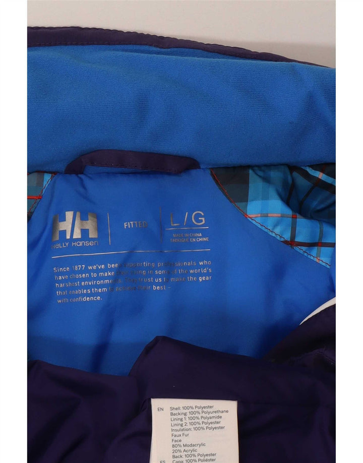 Giacca da sci con cappuccio da donna Helly Hansen UK 14 Large Viola Poliestere