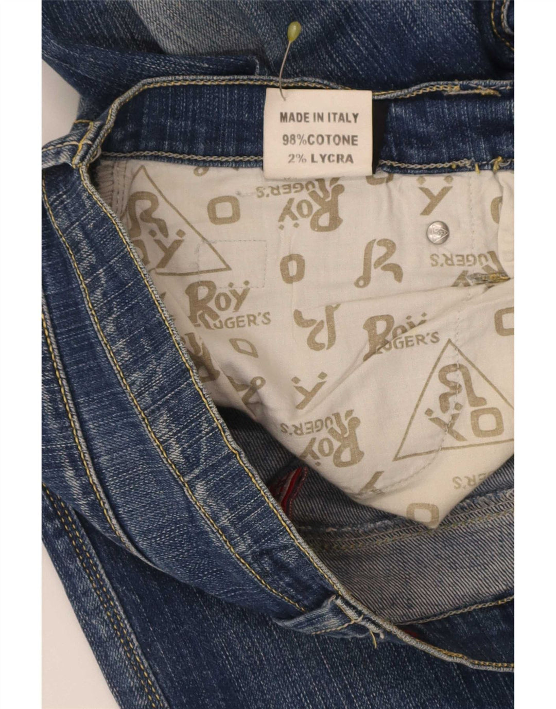 Jeans dritti da uomo Roy Rogers W33 L36 cotone blu