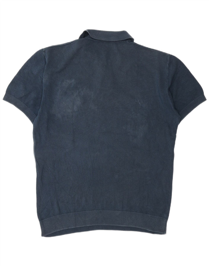 Maglione Zara da uomo a maniche corte con collo a polo blu navy medio