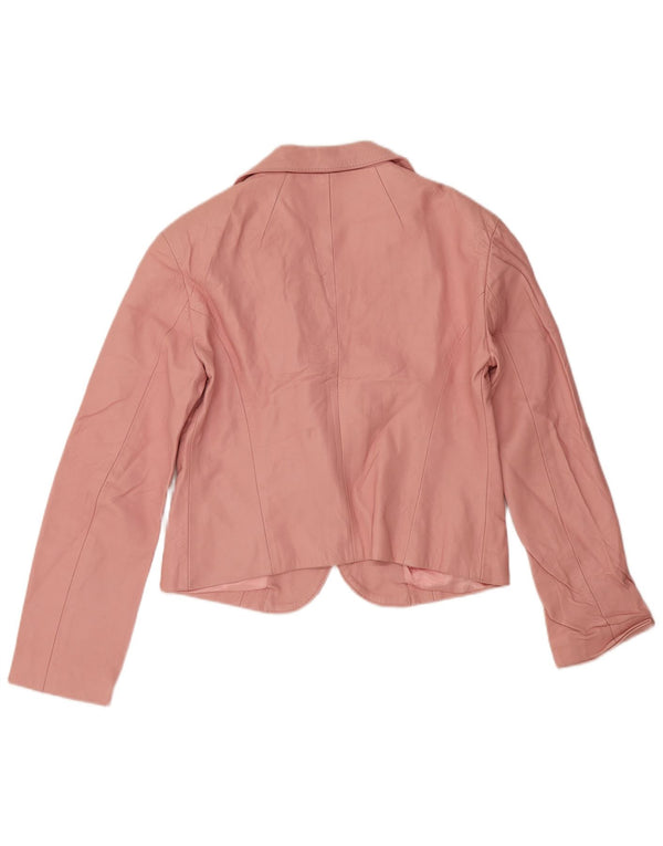 LAVORAZIONE ARTIGIANALE Giacca blazer da donna a 1 bottone UK 14 Large Rosa