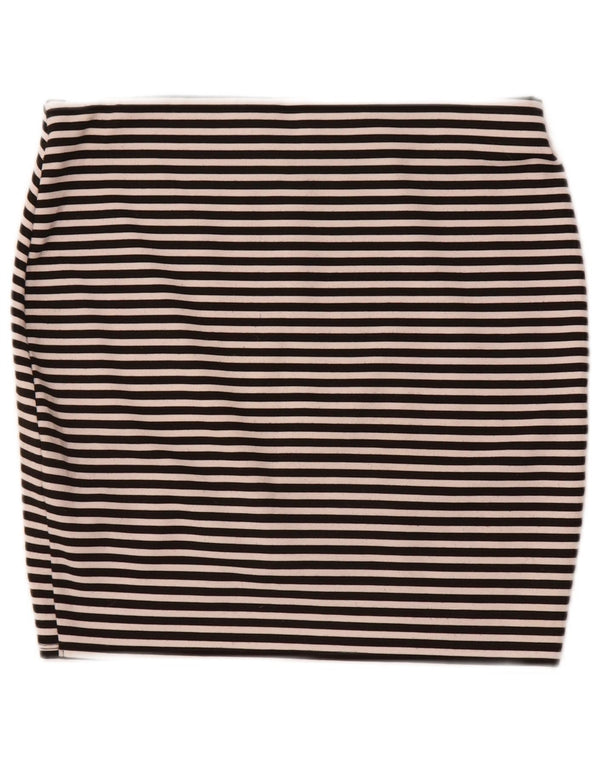 Minigonna Trafaluc da donna Zara media W28 poliestere a righe nere