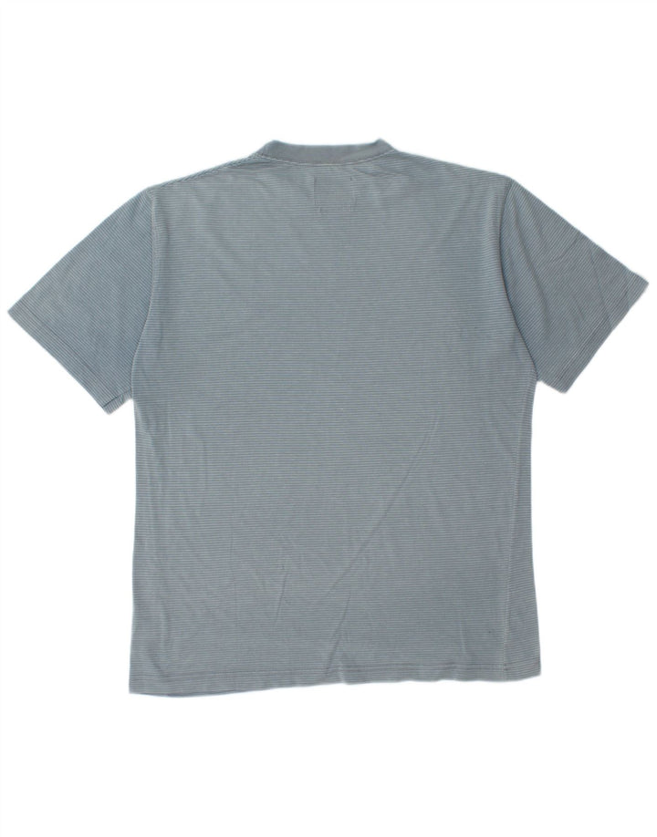 T-shirt da uomo Mustang Top in cotone gessato blu medio