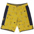 NEILPRYDE Mens Graphic Swimming Shorts Medium  Yellow Spotted Polyester