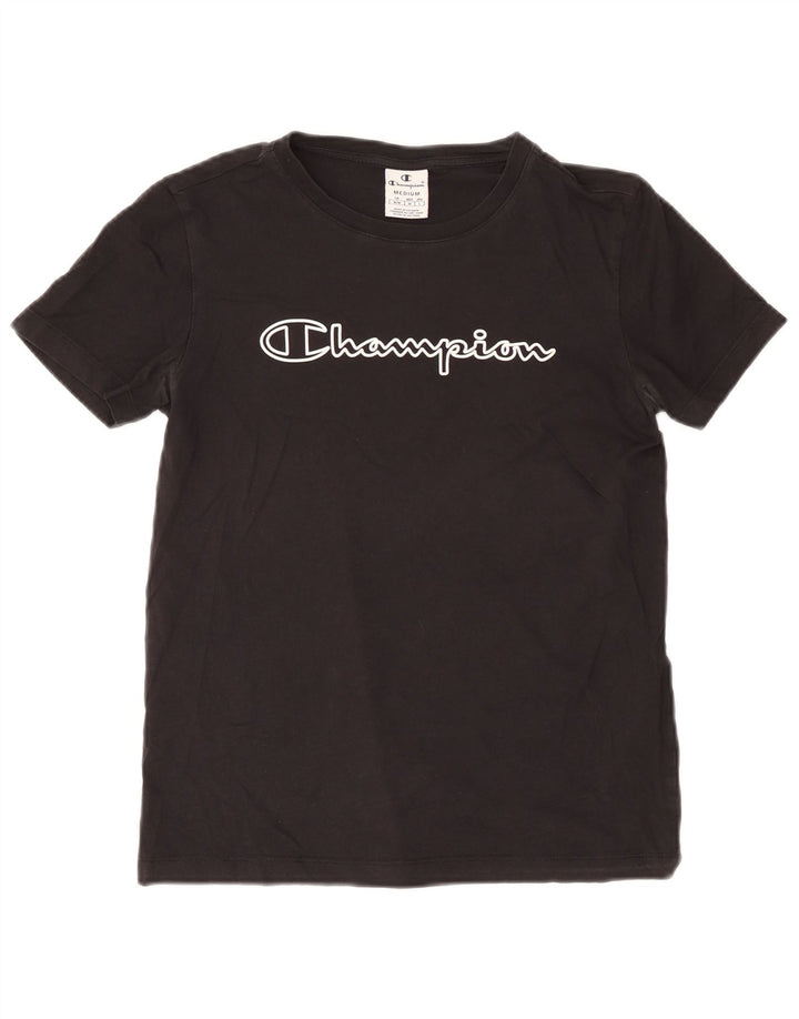 T-shirt grafica da donna Champion Top UK 14 cotone nero medio