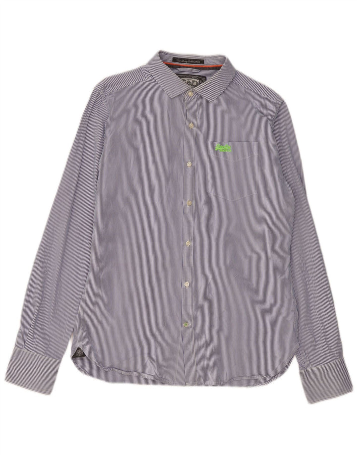 Camicia da uomo Superdry grande gessato blu navy