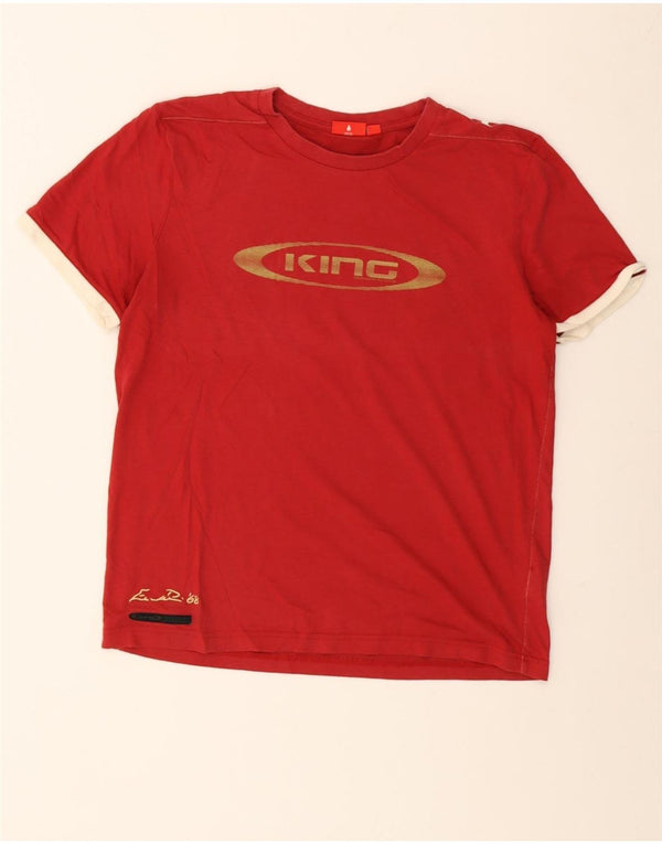 T-shirt grafica da uomo Puma Top in cotone color block rosso medio