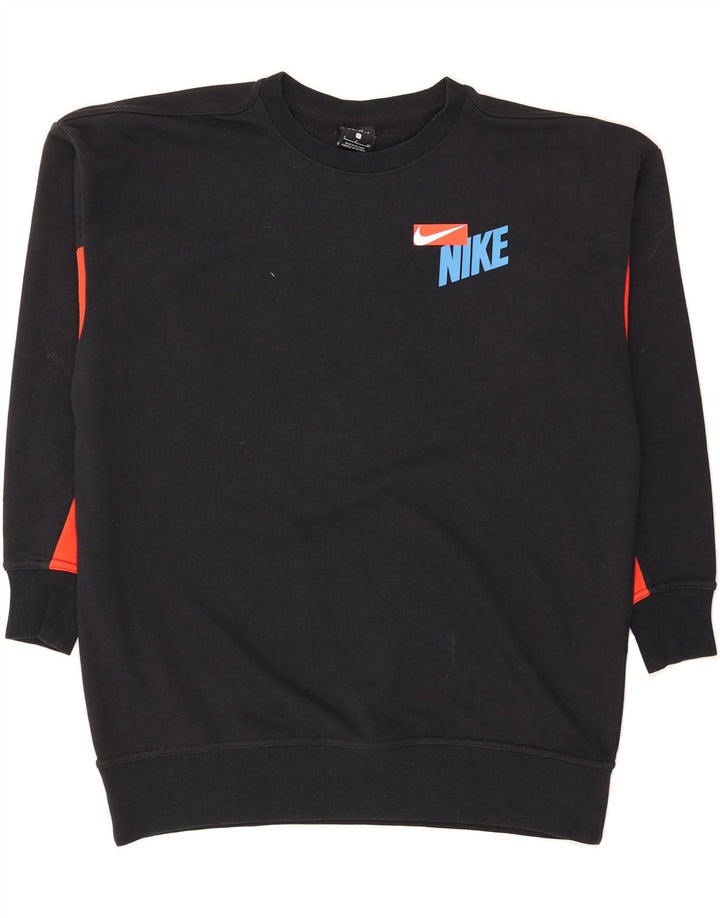NIKE Mens Dri Fit Sweatshirt Jumper Small Black Colourblock Cotton Vintage Nike and Second-Hand Nike from Messina Hembry 