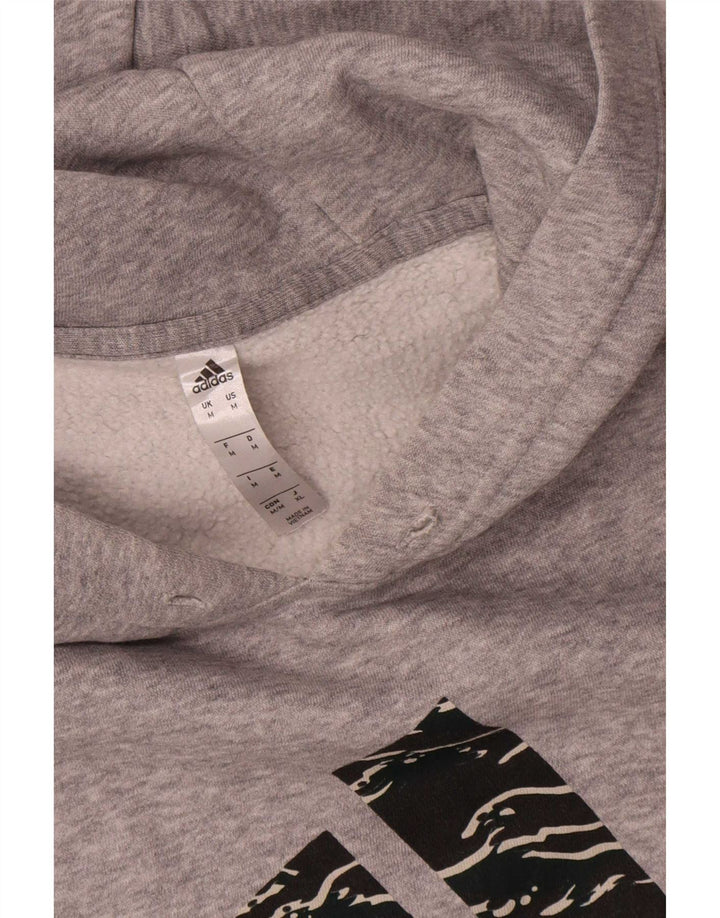 Felpa con cappuccio grafica da uomo Adidas in cotone grigio medio