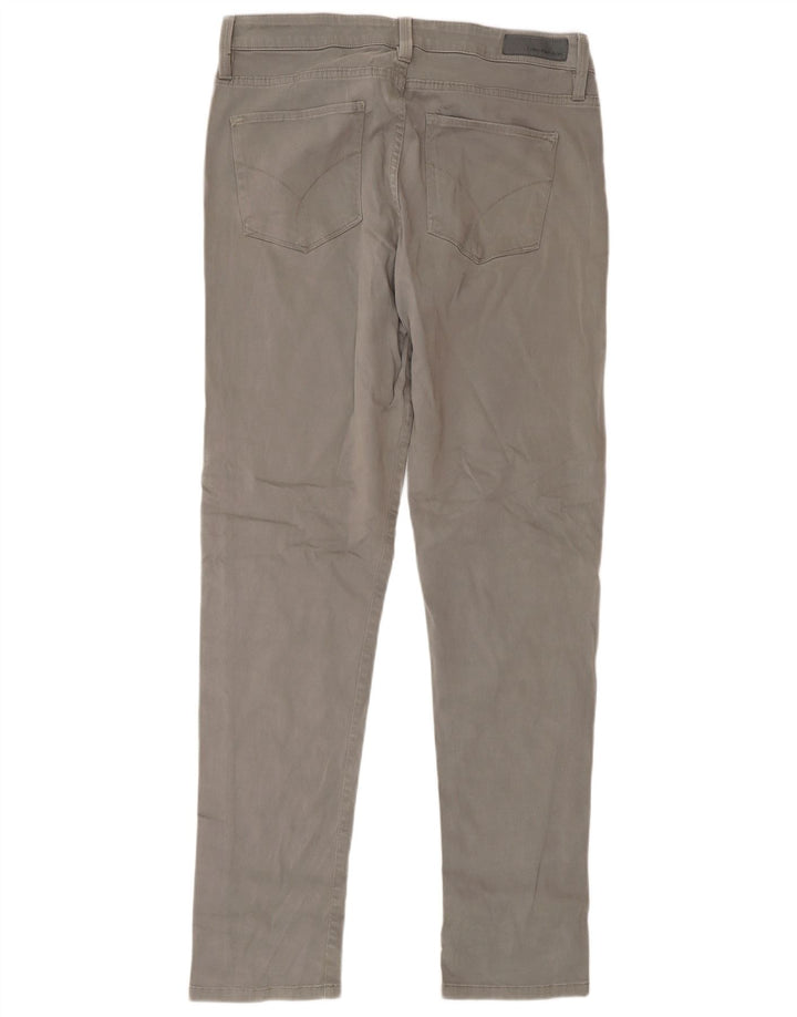 Pantaloni casual slim da donna Calvin Klein US 10 Medium W32 L32 Cotone grigio