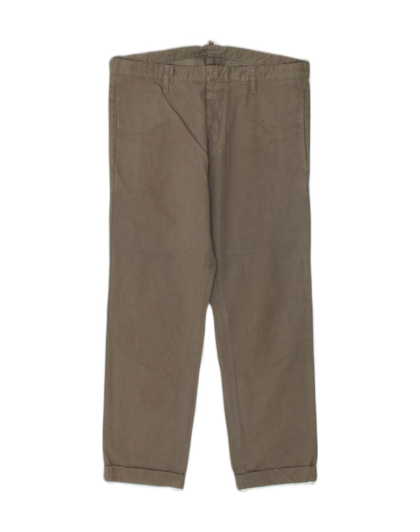 Pantaloni chino dritti da donna DSQUARED2 IT 46 Large W32 L26 Cotone grigio