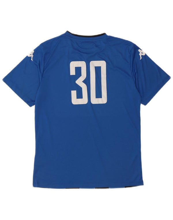 Maglia da calcio grafica Kappa da uomo Leeds United FC, grandi righe blu