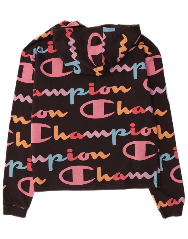 Maglione con cappuccio grafico per ragazze Champion 15-16 anni 2XL Nero